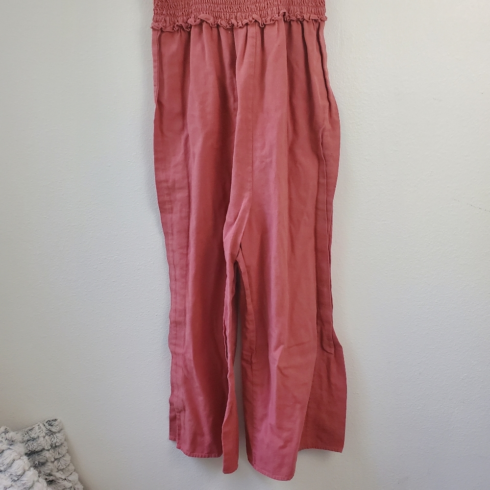 ASOS Pink Ruffle Strap Jumpsuit Size 8 - Picture 3 of 7
